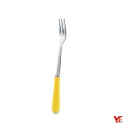 VJ102-20-瓷柄不鏽鋼小叉黃色